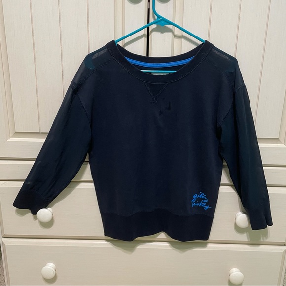 Gilly Hicks Tops - ‼️GILLY HICKS NAVY MESH SLEEVED TOP